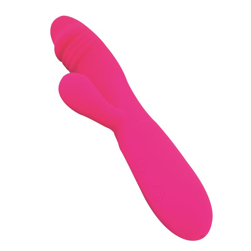 Candy Vibrador con Conejito Punto G USB Silicona Fucshia