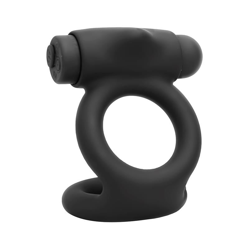 Denver Anillo Doble con Bala Vibradora USB Silicona Negro