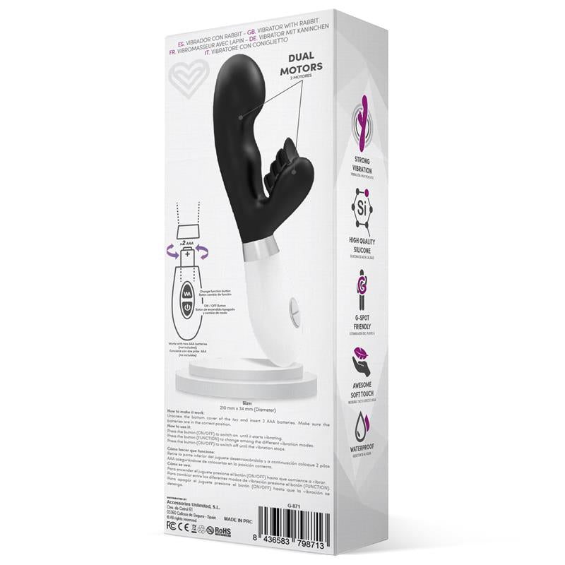 Sliper Vibrador Conejito Silicona Negro