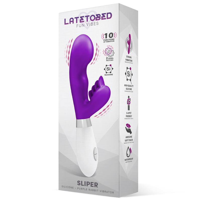 Sliper Vibrador Conejito Silicona Purpura