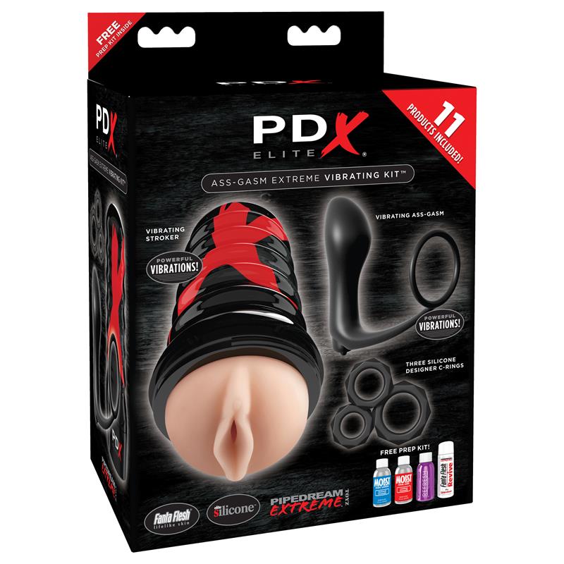 PDX Elite Kit Masturbador Vibrador Ass Gasm