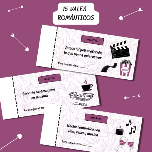 Vales Sexuales para la Pareja (AM413) - Talonario con Actividades y Juegos para Disfrutar en Pareja. Regalo Pareja Enamorados Aniversarios, San Valentín
