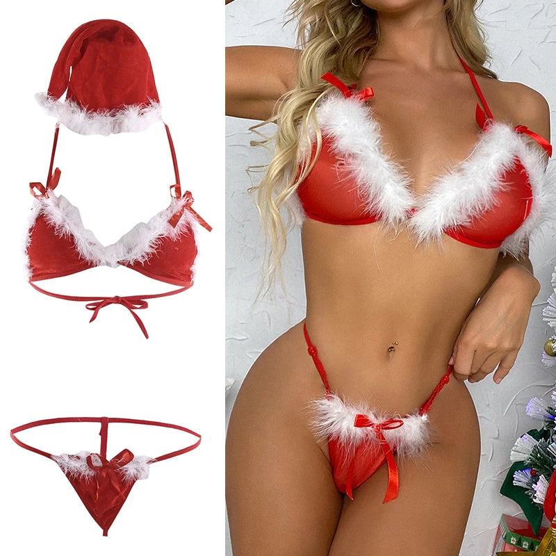 Conjunto Lencería Navidad (AL330) - Stock Almacén